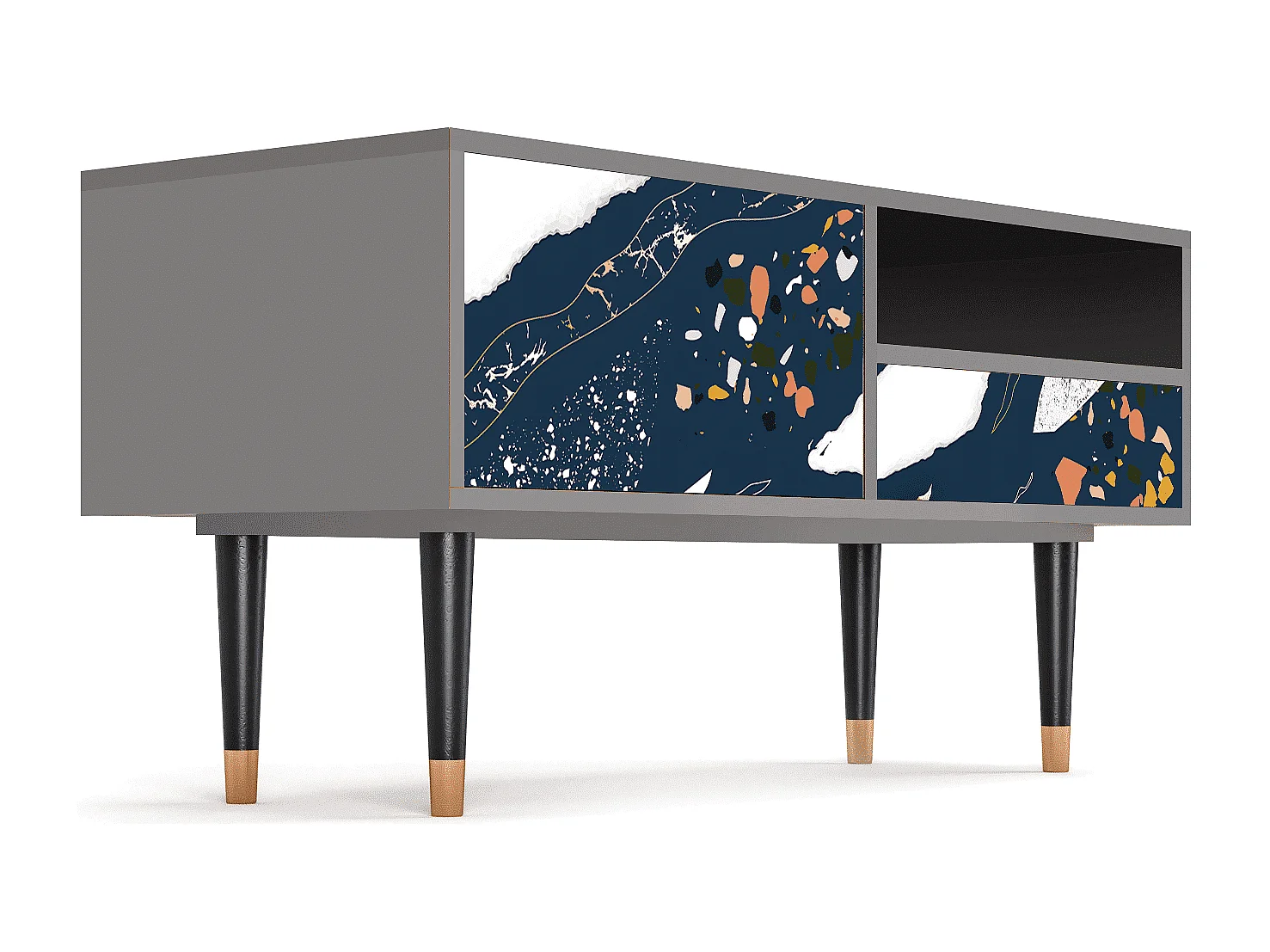 Mueble de TV - 115х59х48 cm - T3 - Nude Iceberg, Cinza