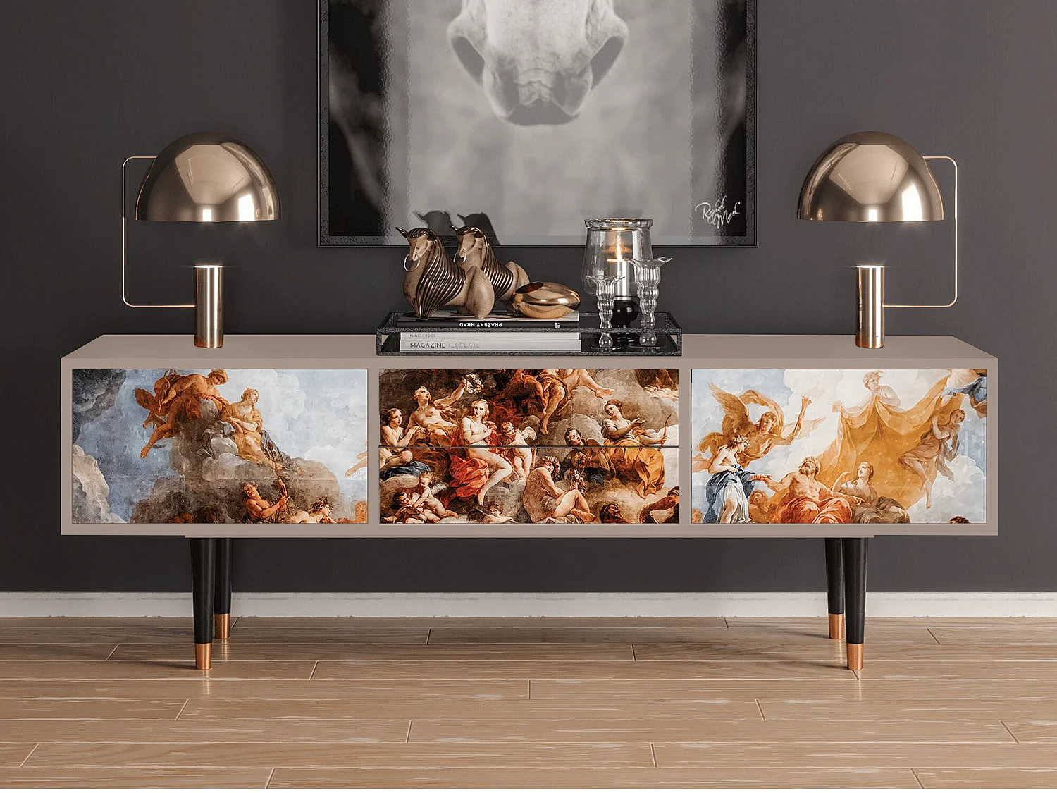 Mueble de TV - 170х59х48 cm - T4 - Versailles, Latte