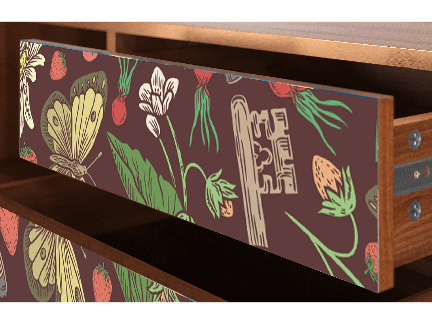 TV-Möbel - 170х59х48 cm - T4 - Alice in Wonderland, Walnuss