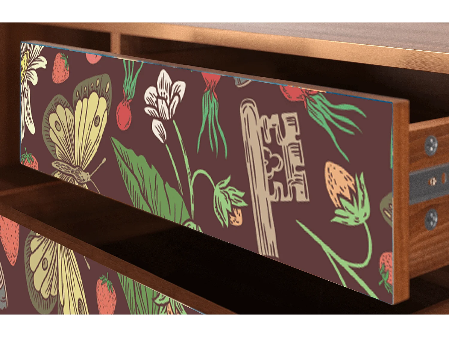 Meuble TV - 170х59х48 cm - T4 - Alice in Wonderland, Noyer