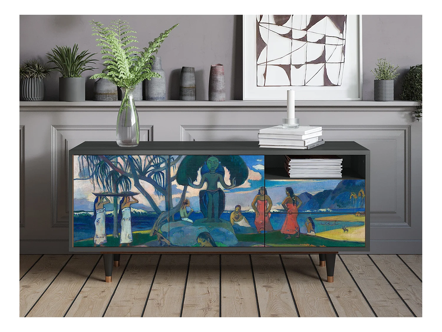 Meuble TV - 125х56х41 cm - T7 - Day of the God, Anthracite