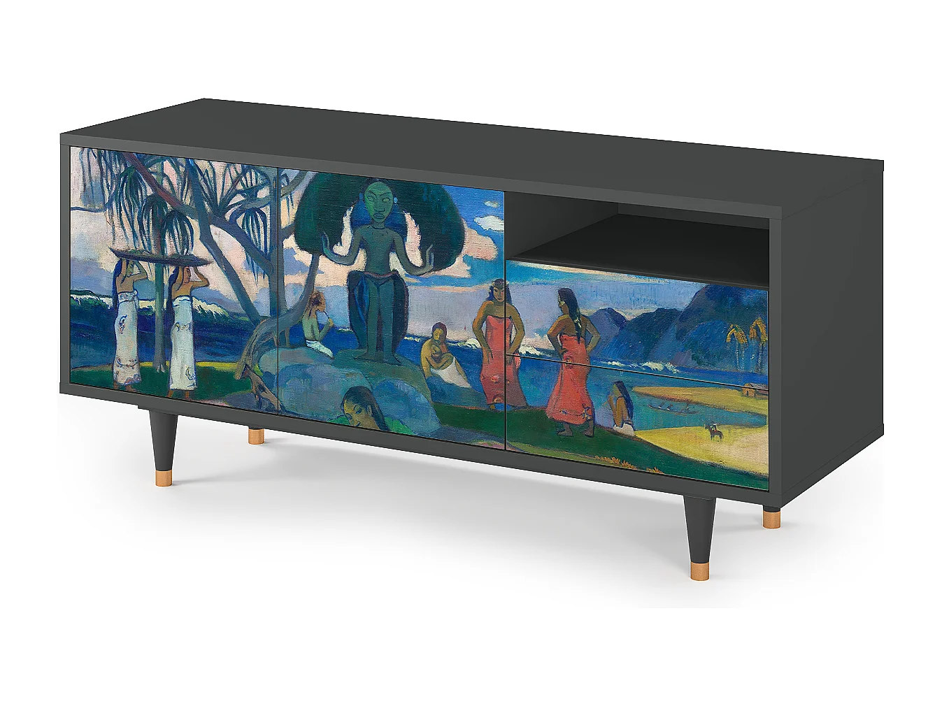 Mueble de TV - 125х56х41 cm - T7 - Day of the God, Antracita