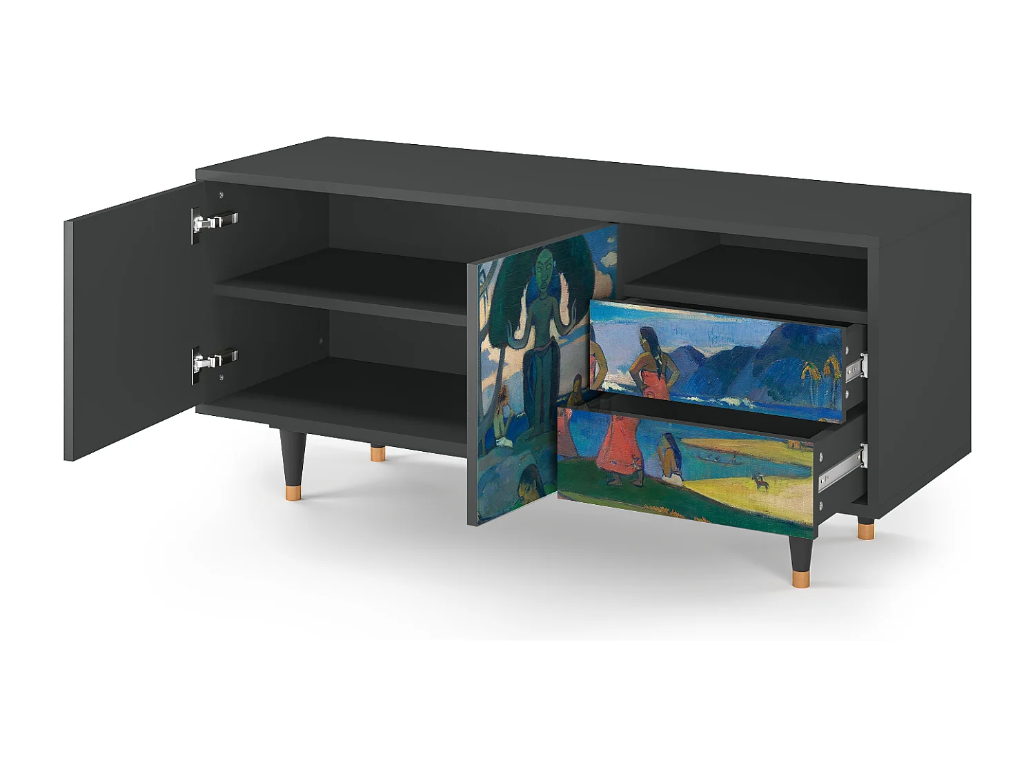 Mueble de TV - 125х56х41 cm - T7 - Day of the God, Antracita
