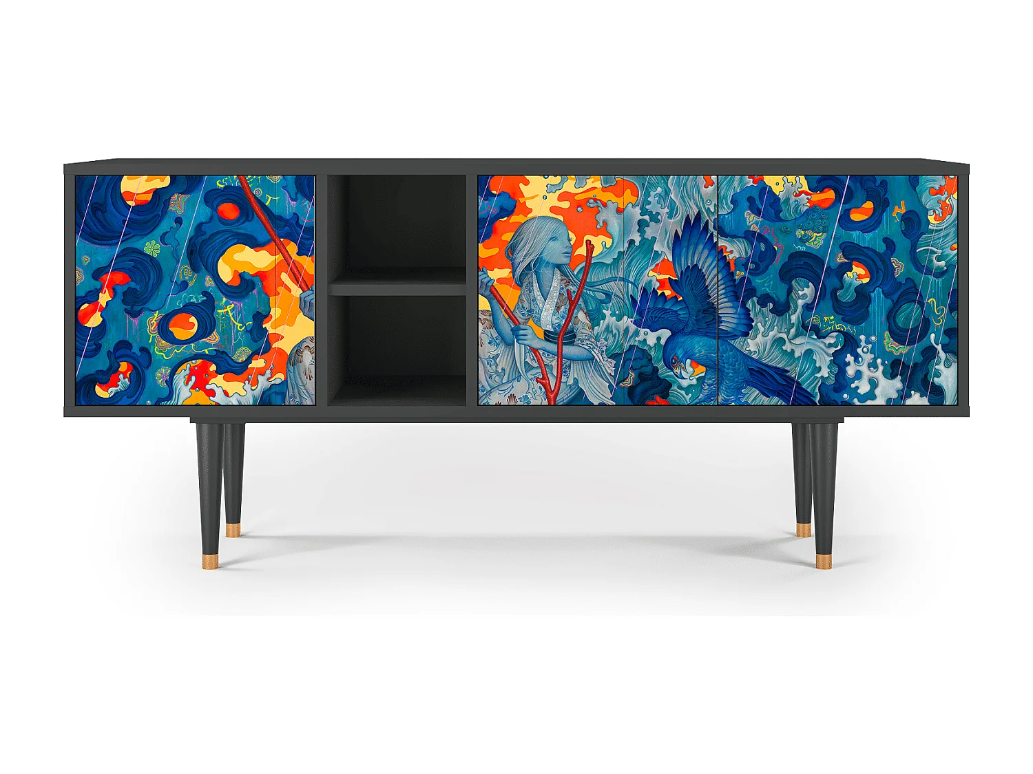 Mobile TV - 150х69х41 cm - T5 - The Girl - James Jean, Antracite