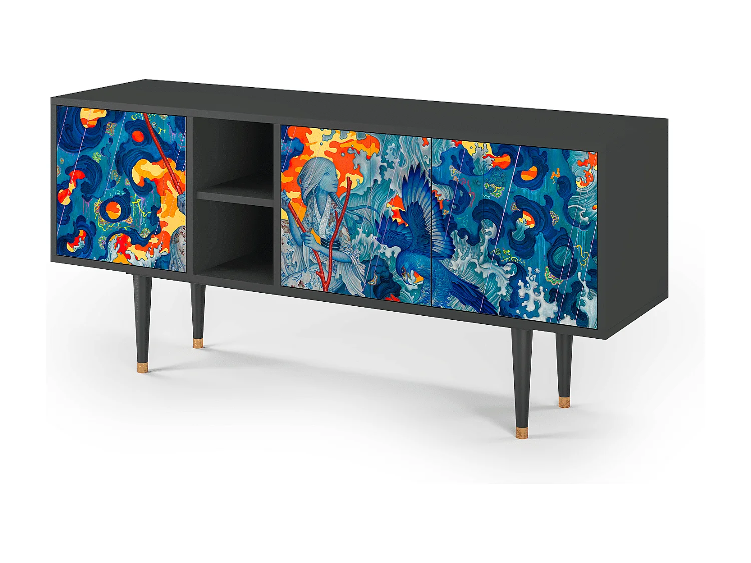 Mobile TV - 150х69х41 cm - T5 - The Girl - James Jean, Antracite