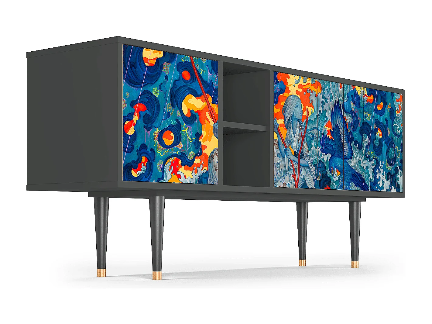 Mobile TV - 150х69х41 cm - T5 - The Girl - James Jean, Antracite