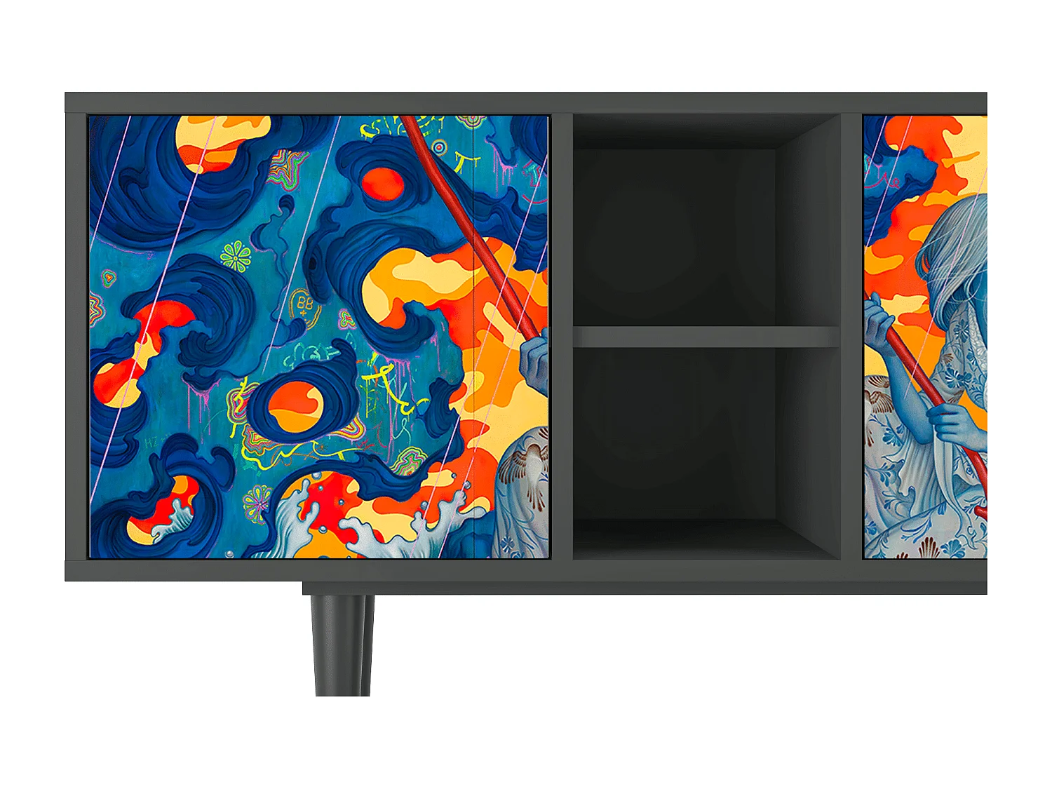 Mobile TV - 150х69х41 cm - T5 - The Girl - James Jean, Antracite