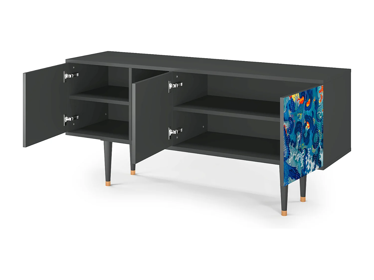 TV-meubel - 150х69х41 cm - T5 - The Girl - James Jean, Antraciet