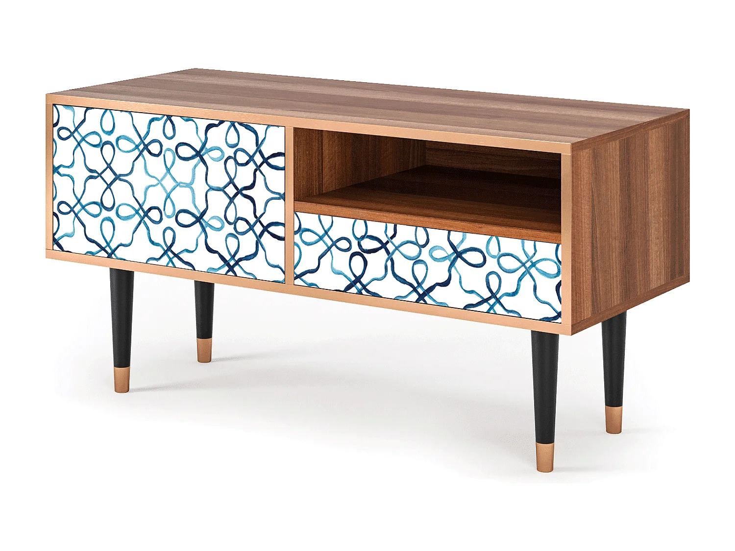 Meuble TV - 115х59х48 cm - T3 - Marine Strings, Noyer