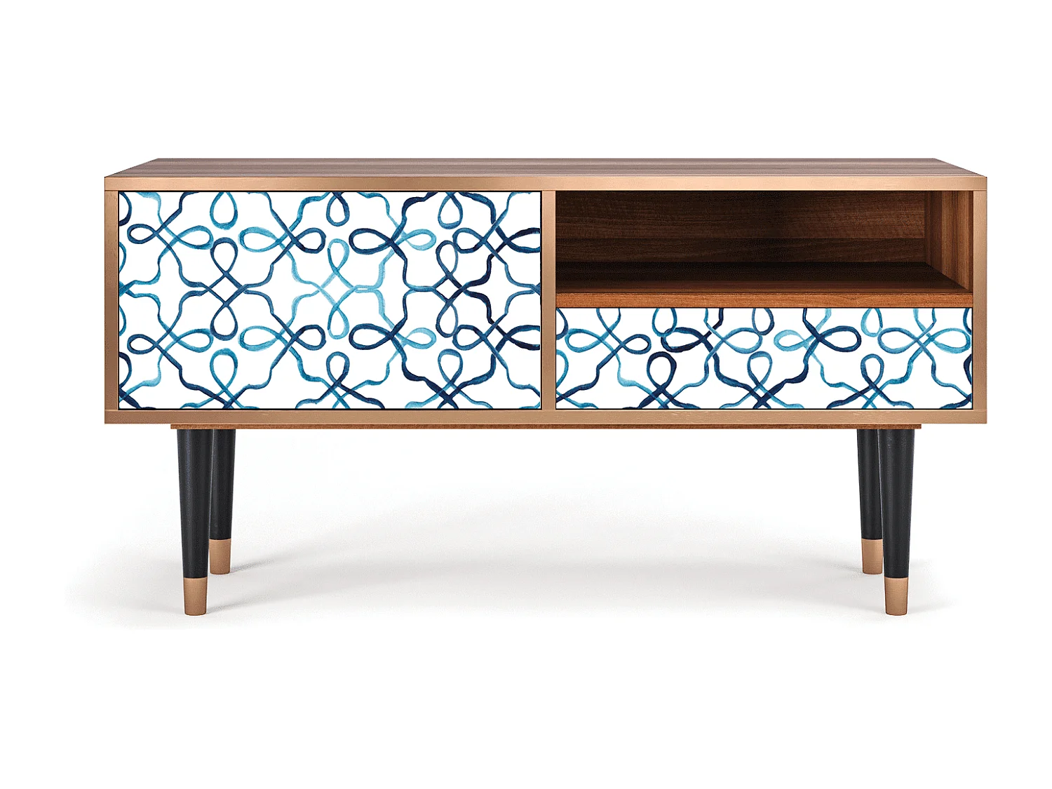 Meuble TV - 115х59х48 cm - T3 - Marine Strings, Noyer