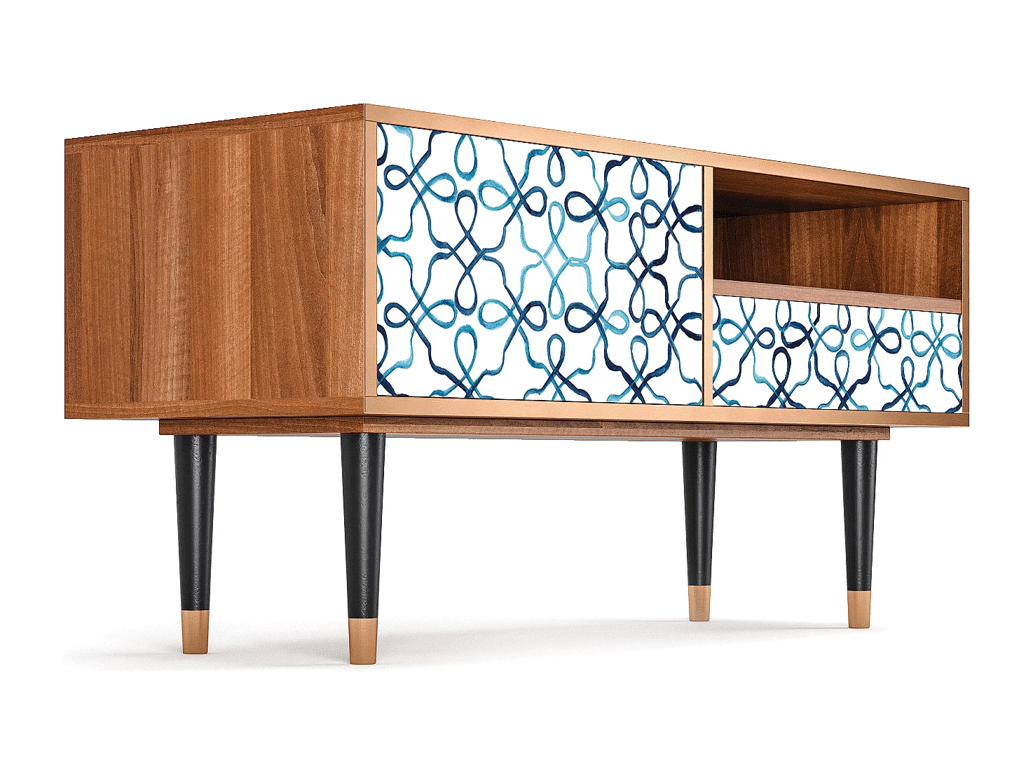 Meuble TV - 115х59х48 cm - T3 - Marine Strings, Noyer