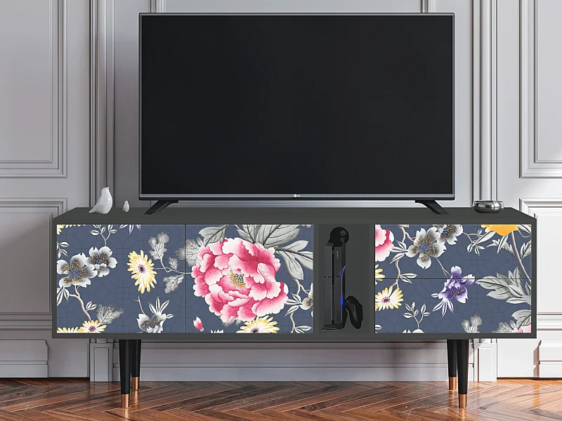 Szafka RTV - 170х69х48 cm - T1 - Dark Flower Bed, Antracyt