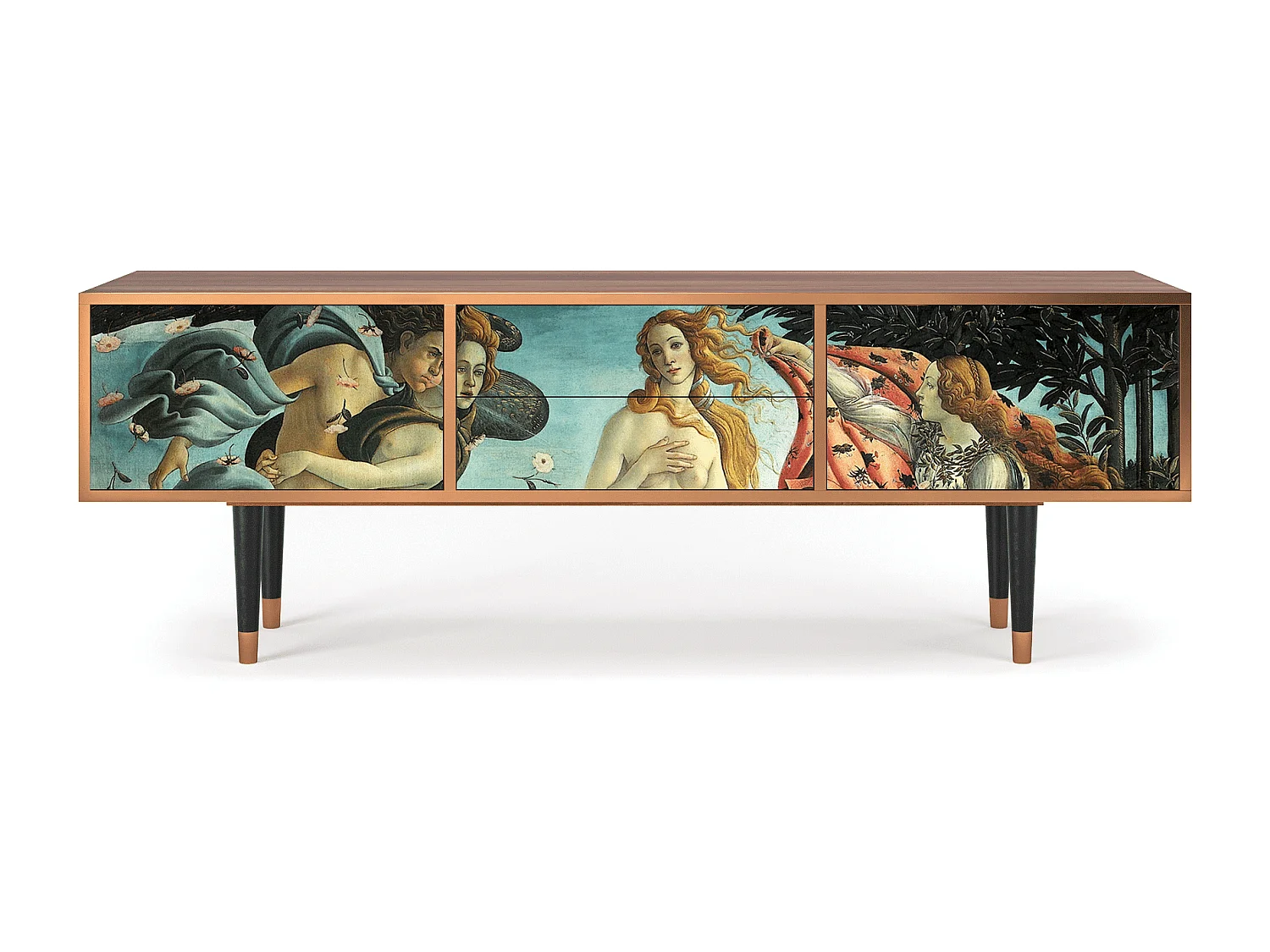 Szafka RTV - 170х59х48 cm - T4 - The Birth of Venus, Orzech