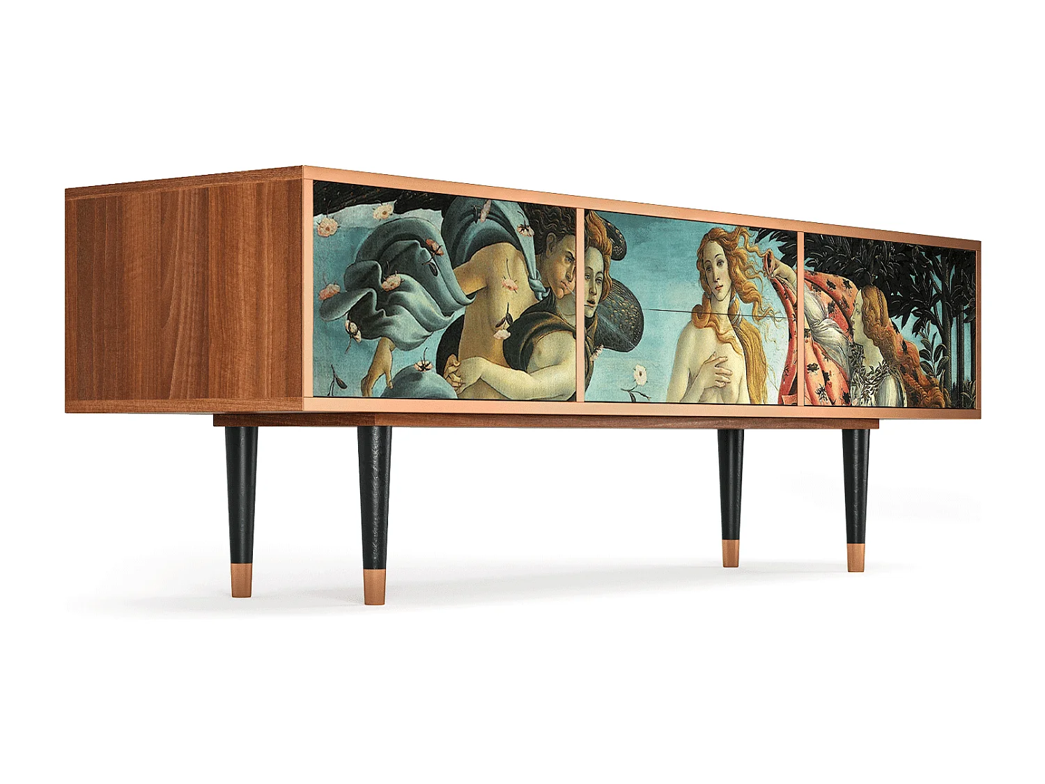 Szafka RTV - 170х59х48 cm - T4 - The Birth of Venus, Orzech