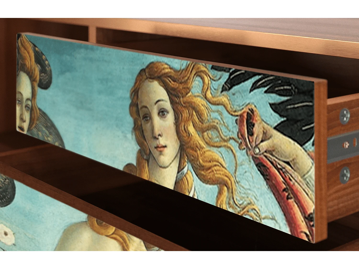 Szafka RTV - 170х59х48 cm - T4 - The Birth of Venus, Orzech