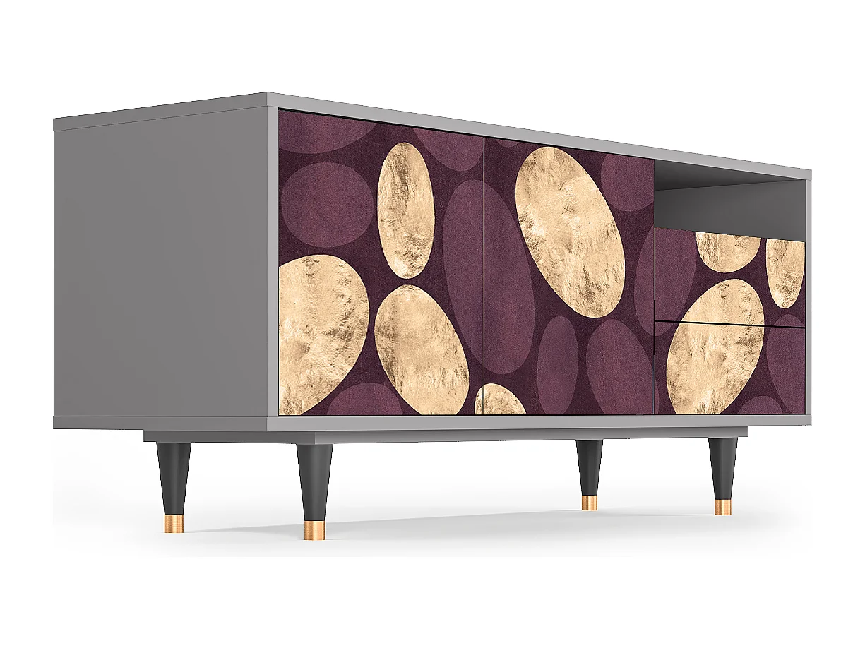 Meuble TV - 125х56х41 cm - T7 - Fine Wine, Gris