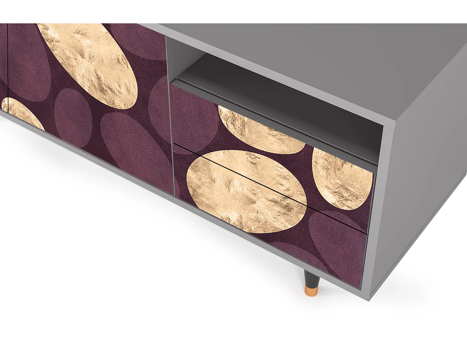 Meuble TV - 125х56х41 cm - T7 - Fine Wine, Gris