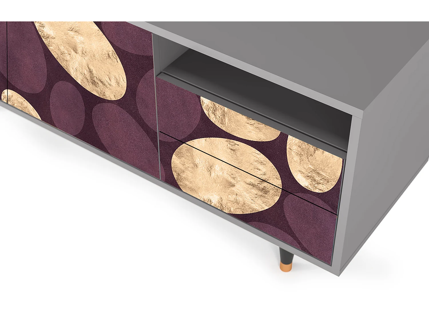 Mueble de TV - 125х56х41 cm - T7 - Fine Wine, Gris