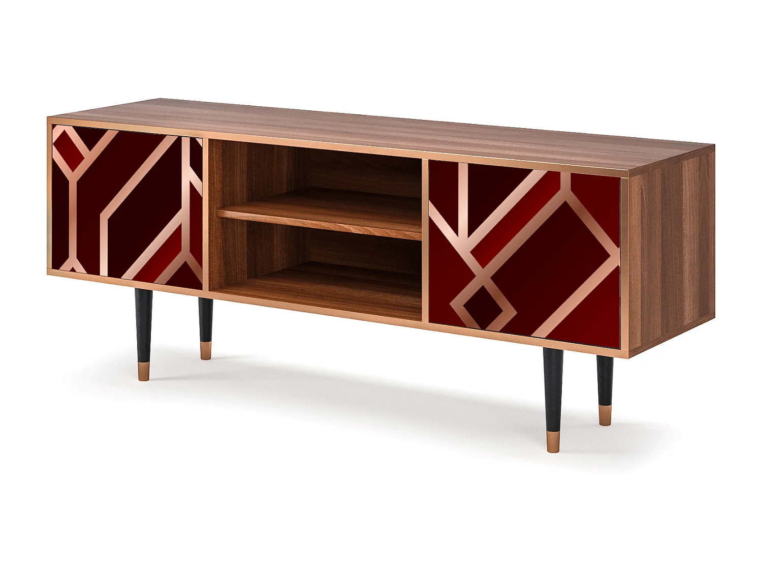 Mueble de TV - 170х69х48 cm - T2 - Velvet 1920's, Nogal