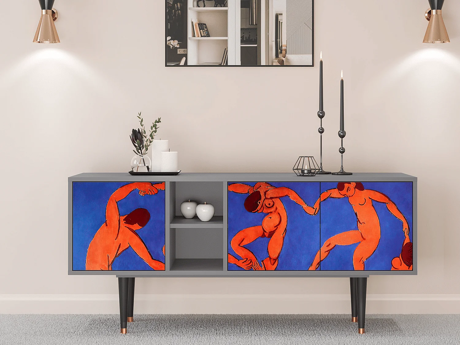 Mobile TV - 150х69х41 cm - T5 - The Dance by Matisse , Grigio