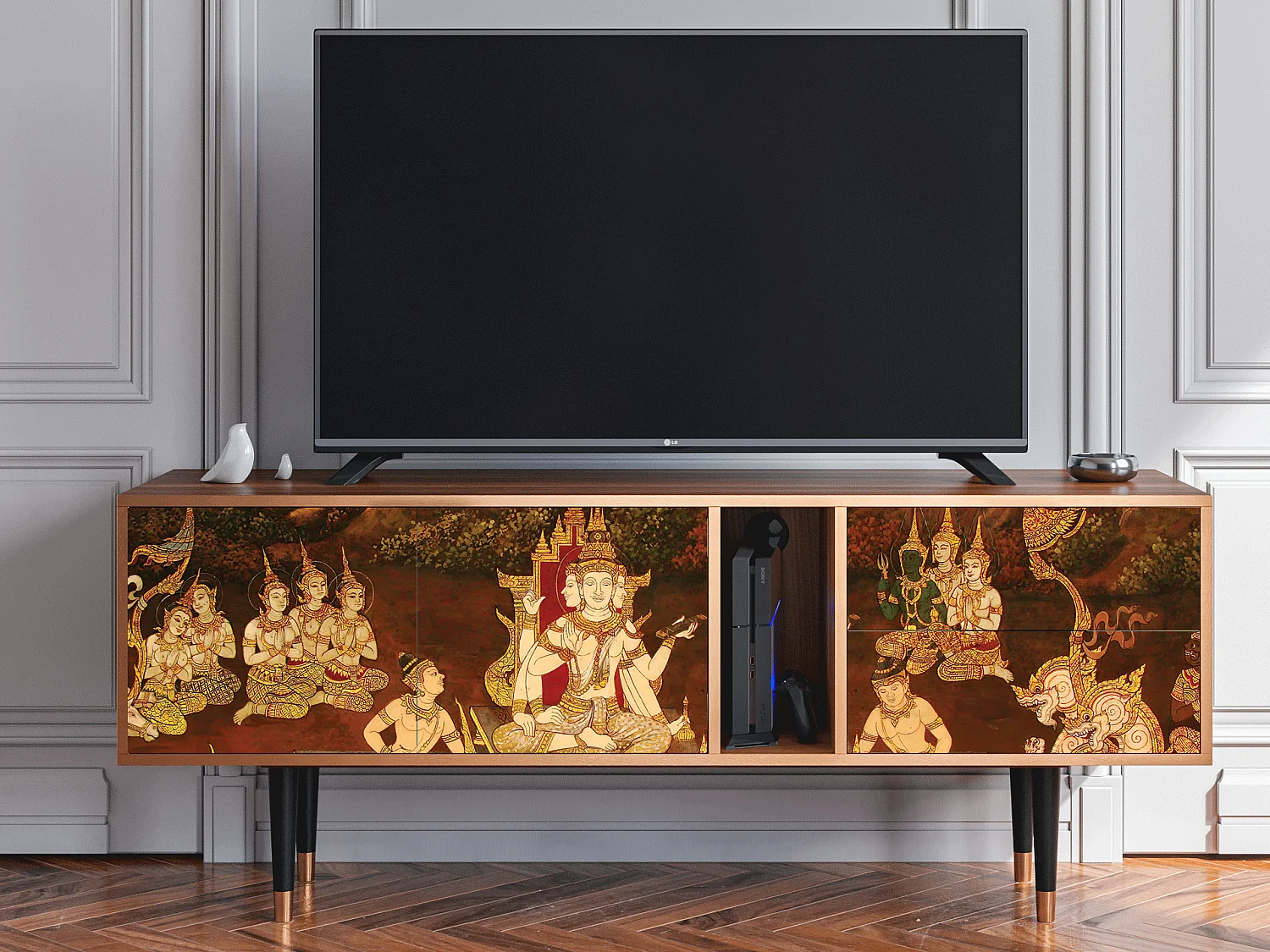 Meuble TV - 170х69х48 cm - T1 - Malyavan, Noyer