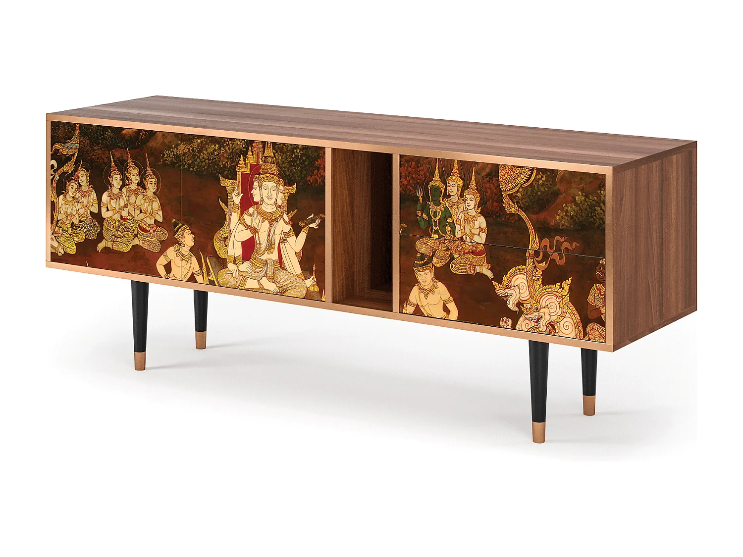 Meuble TV - 170х69х48 cm - T1 - Malyavan, Noyer