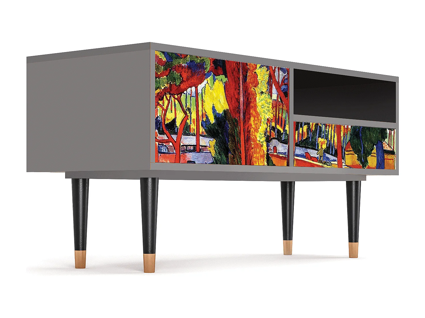 Meuble TV - 115х59х48 cm - T3 - The Turning Road, Gris