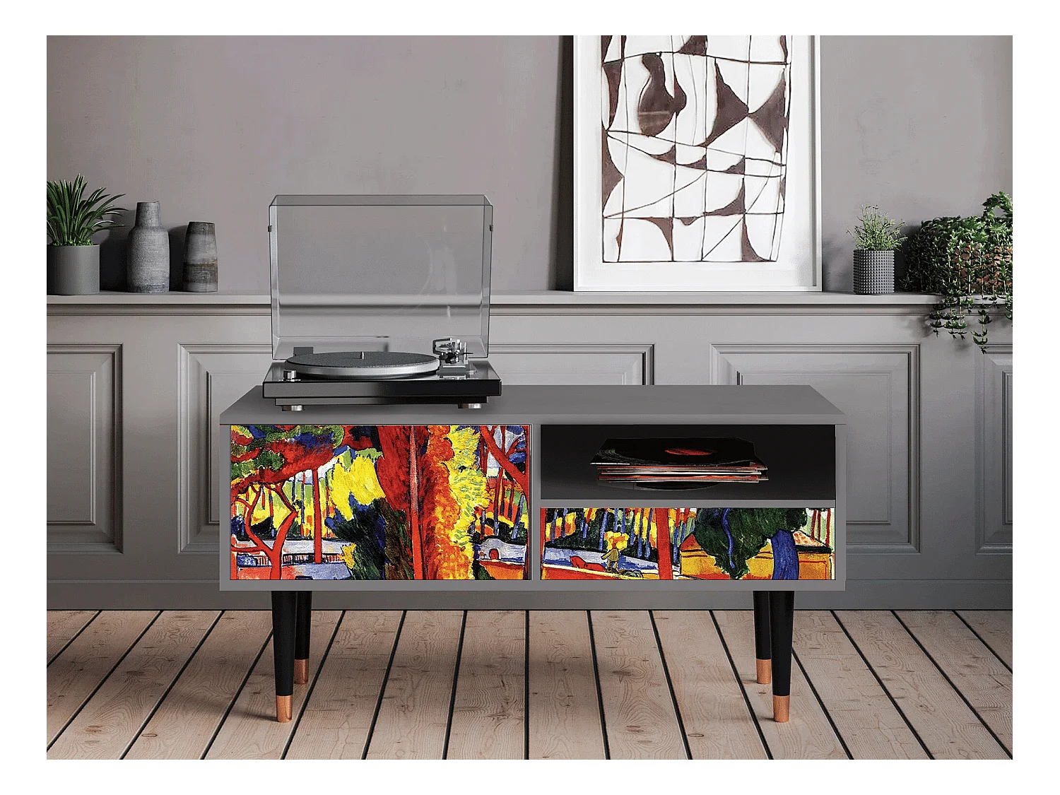 TV-Möbel - 115х59х48 cm - T3 - The Turning Road, Grau