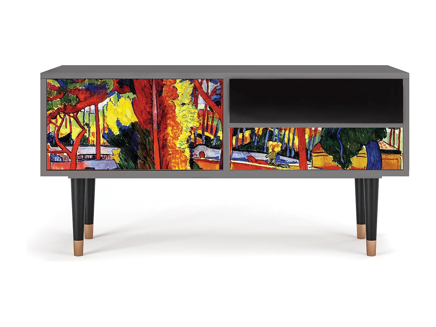 Mueble de TV - 115х59х48 cm - T3 - The Turning Road, Gris