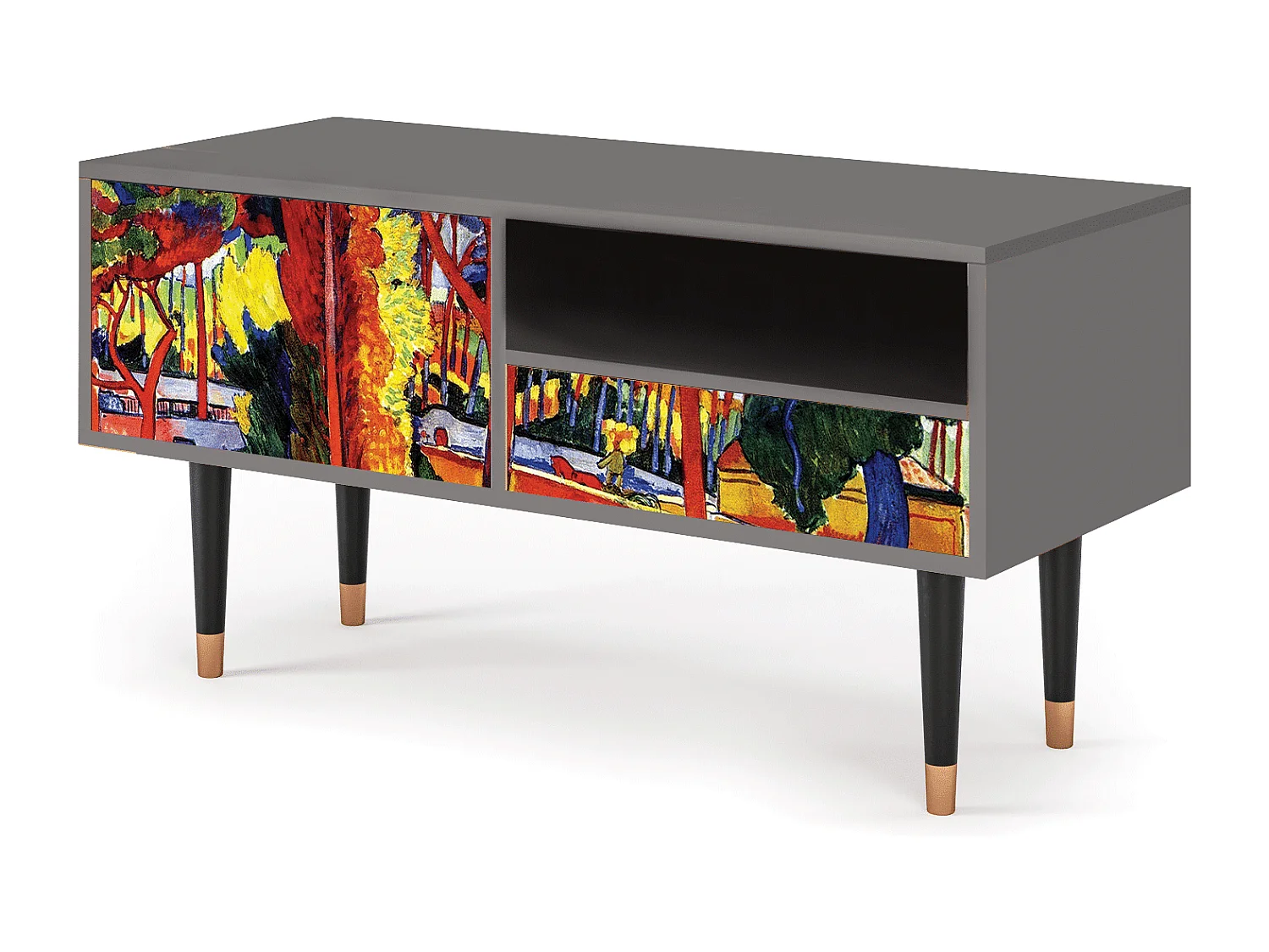 Mueble de TV - 115х59х48 cm - T3 - The Turning Road, Gris