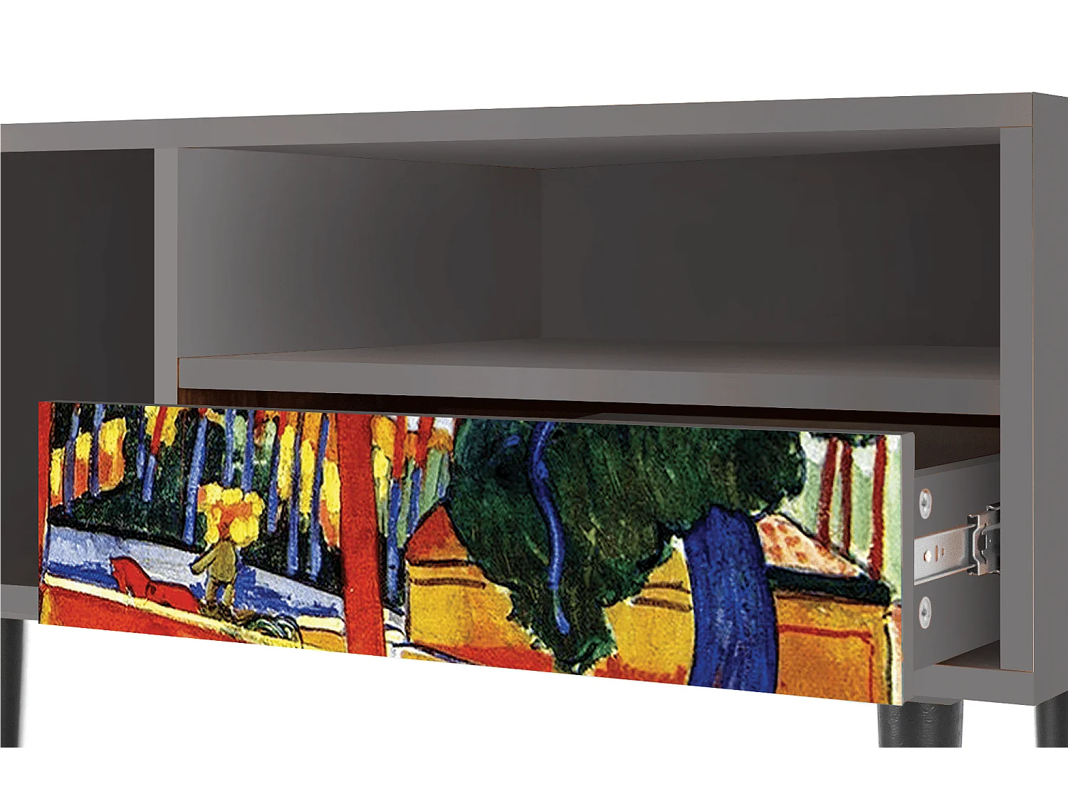 Mueble de TV - 115х59х48 cm - T3 - The Turning Road, Gris