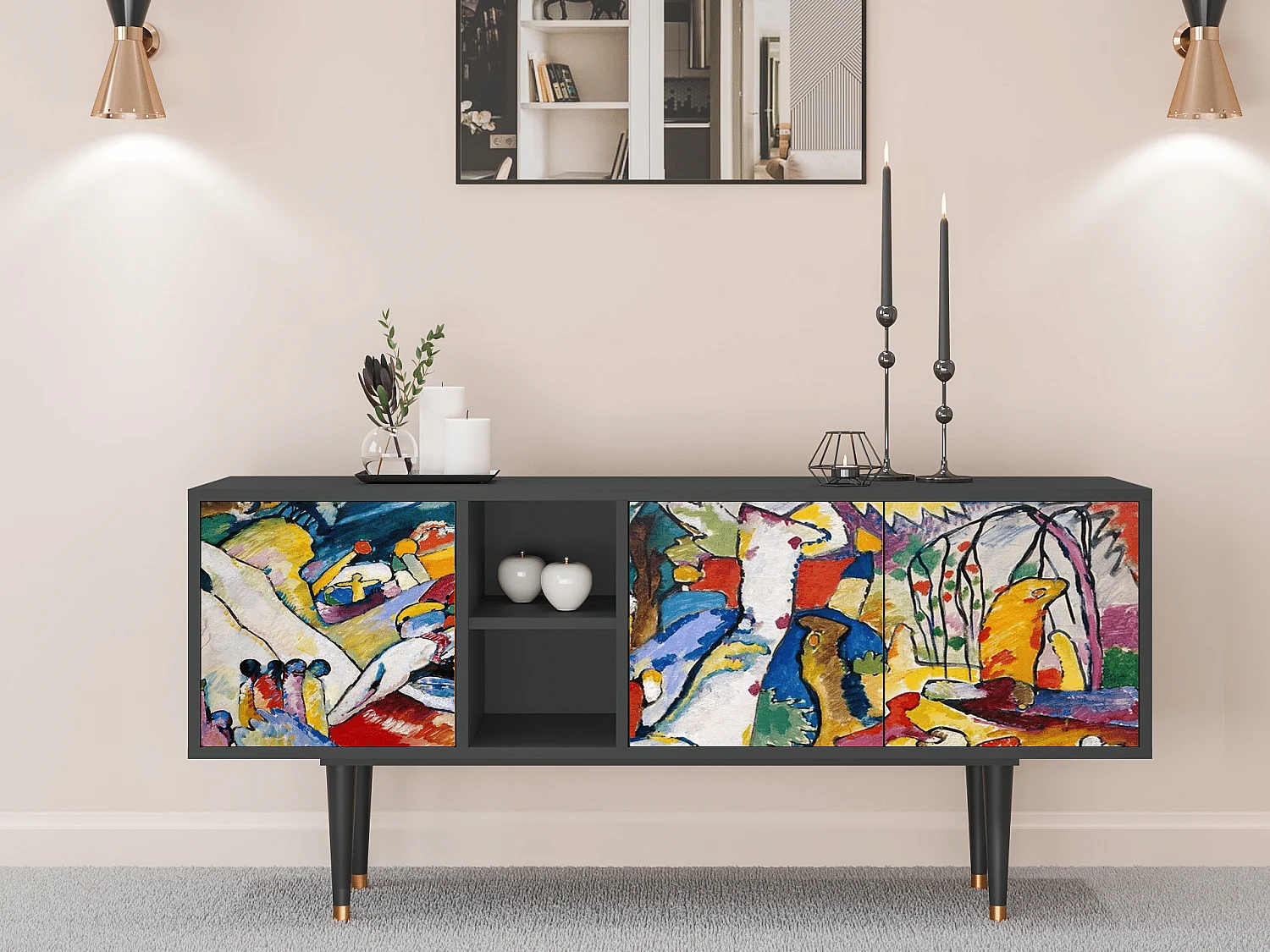 Mueble de TV - 150х69х41 cm - T5 - Improvisation 26  , Antracita