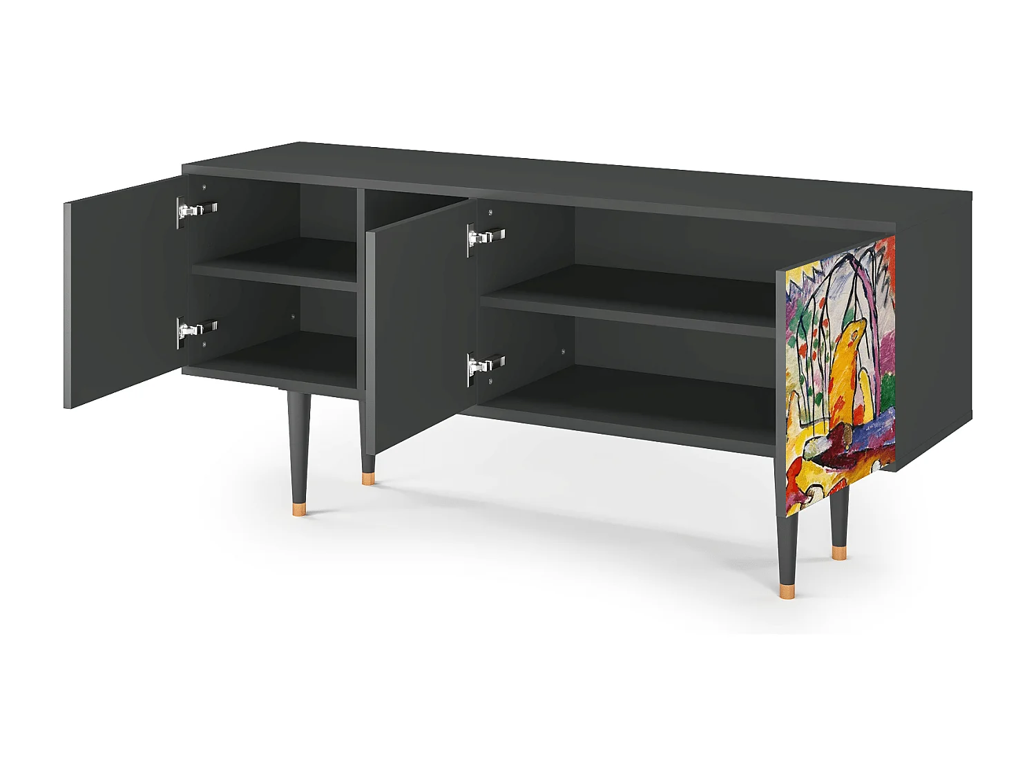 Mueble de TV - 150х69х41 cm - T5 - Improvisation 26  , Antracita