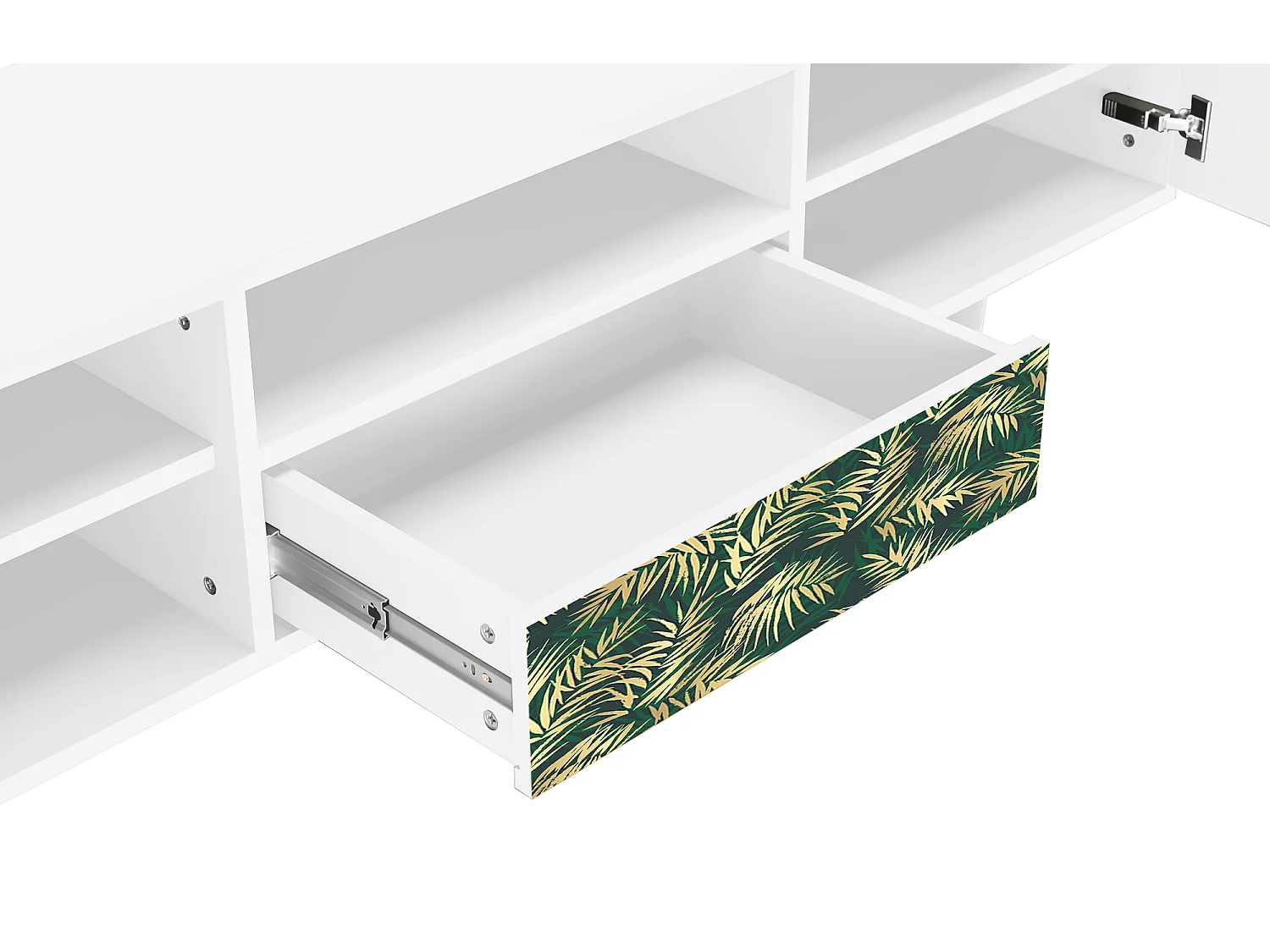 Meuble TV - 170х59х41 cm - T6 - Sunny Palm Tree, Blanc