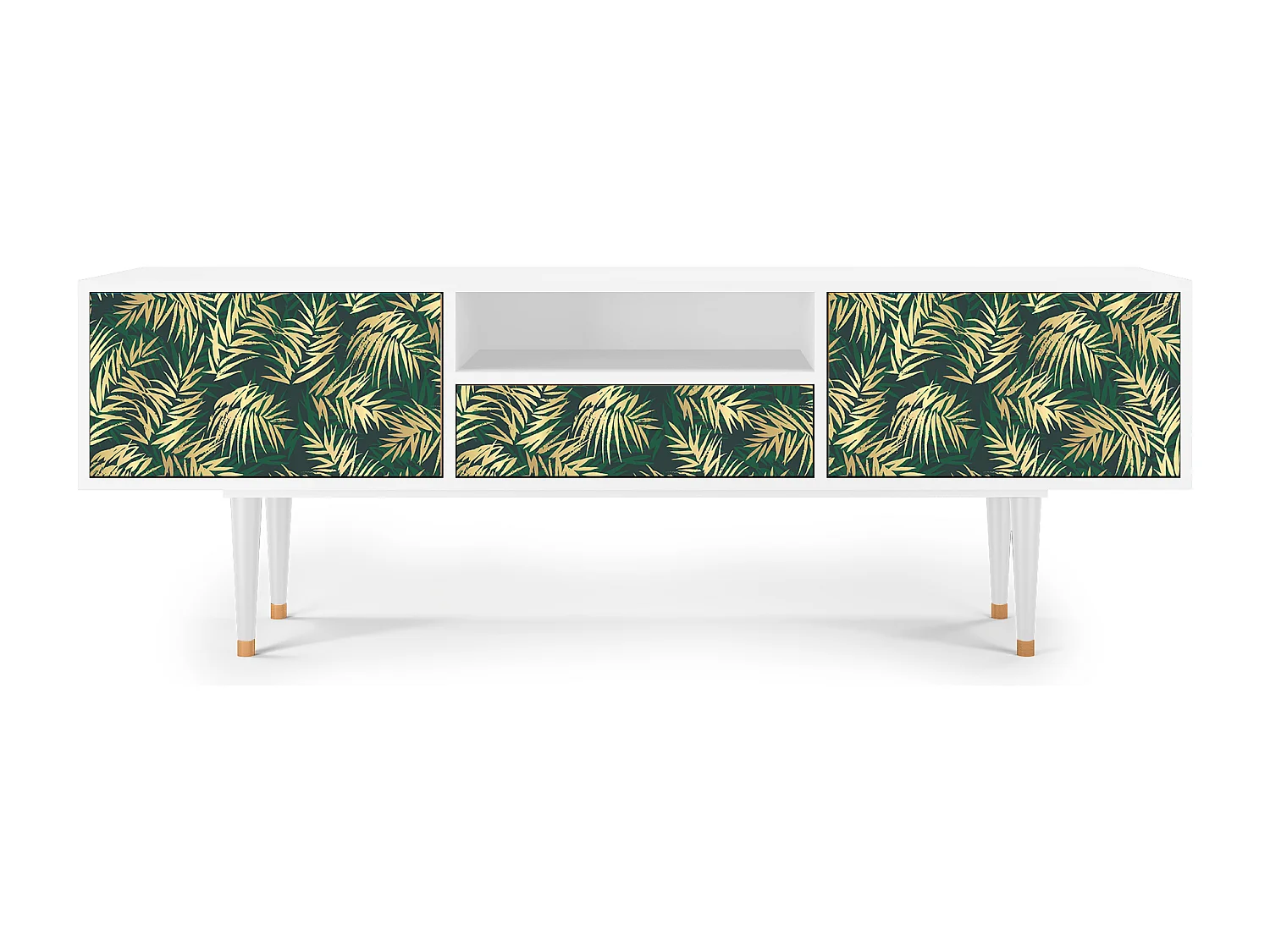 Meuble TV - 170х59х41 cm - T6 - Sunny Palm Tree, Blanc