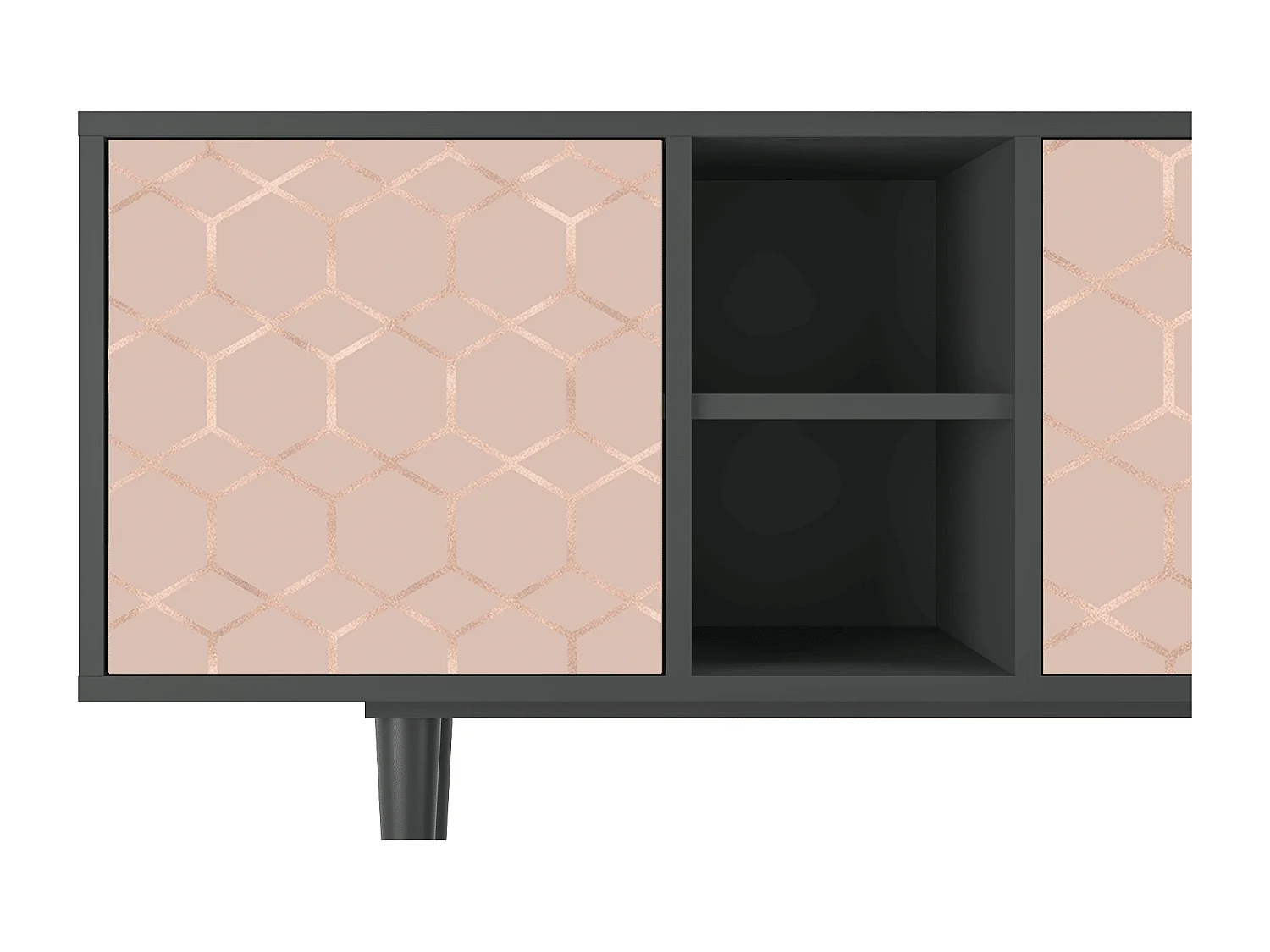 Szafka RTV - 150х69х41 cm - T5 - Rose Honeycomb, Antracyt