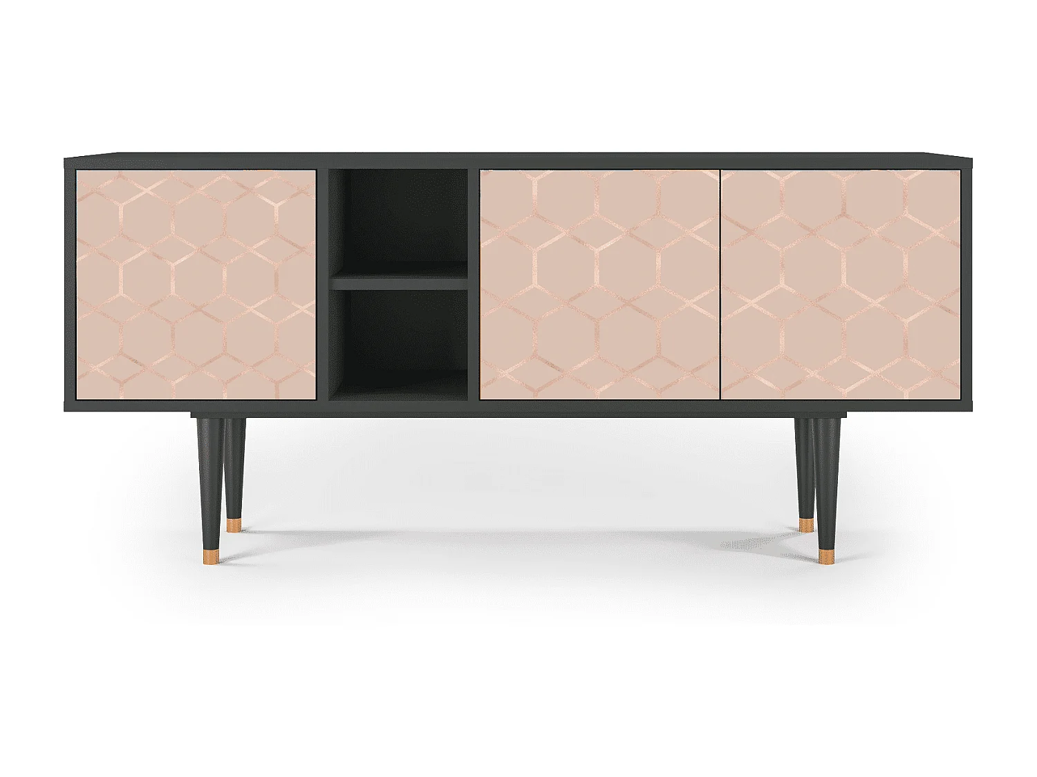 Mueble de TV - 150х69х41 cm - T5 - Rose Honeycomb, Antracite