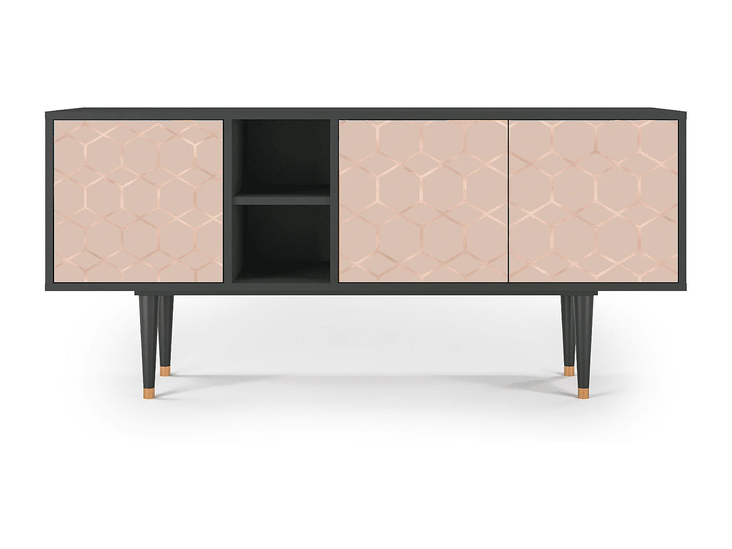 Szafka RTV - 150х69х41 cm - T5 - Rose Honeycomb, Antracyt