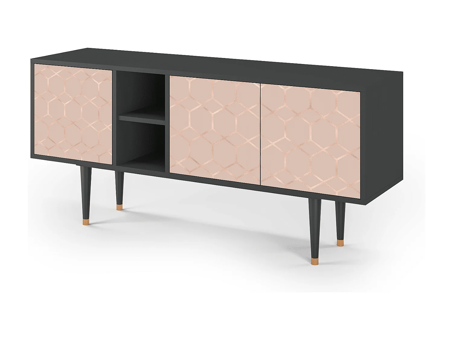 Szafka RTV - 150х69х41 cm - T5 - Rose Honeycomb, Antracyt