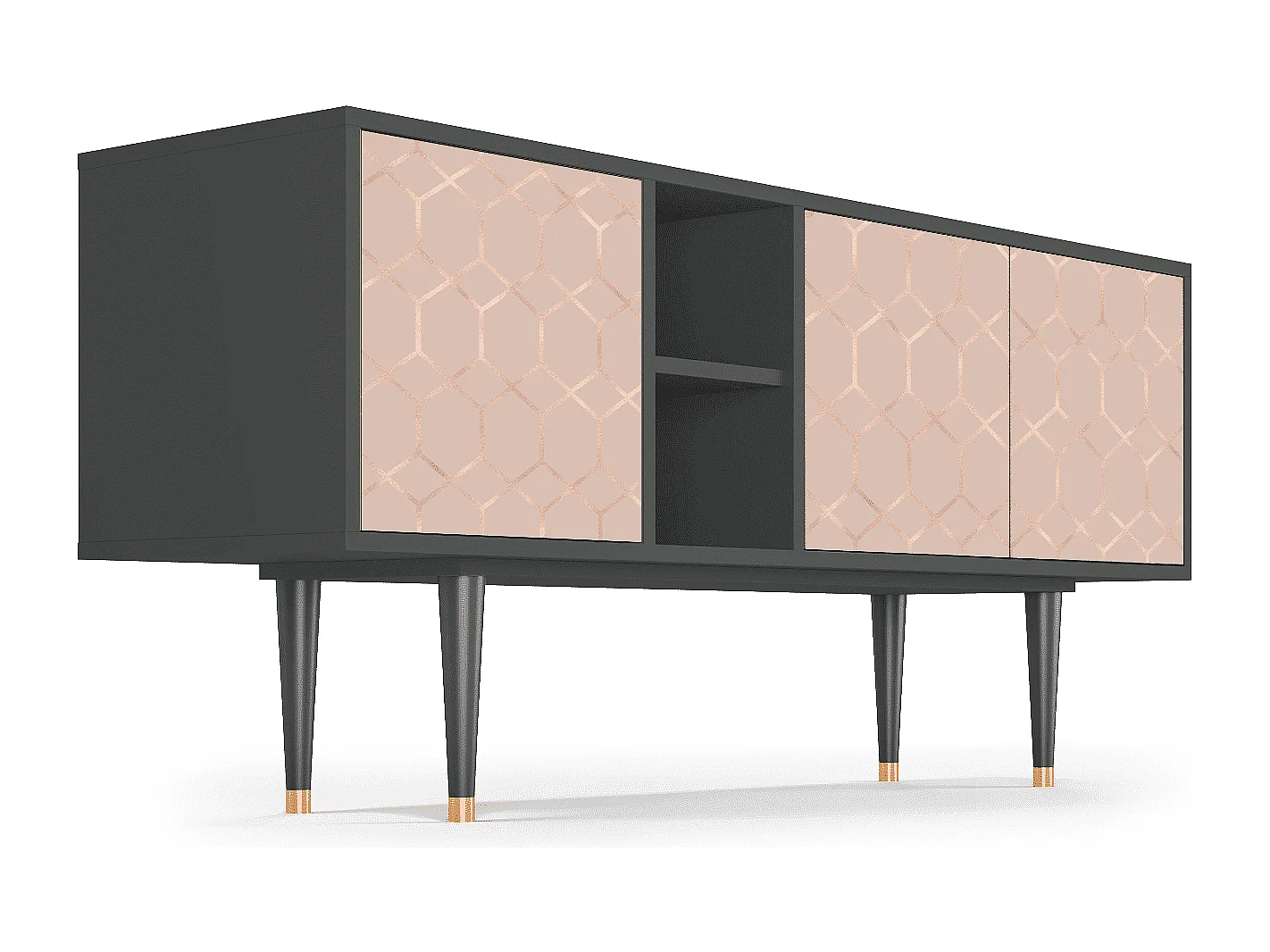 Szafka RTV - 150х69х41 cm - T5 - Rose Honeycomb, Antracyt