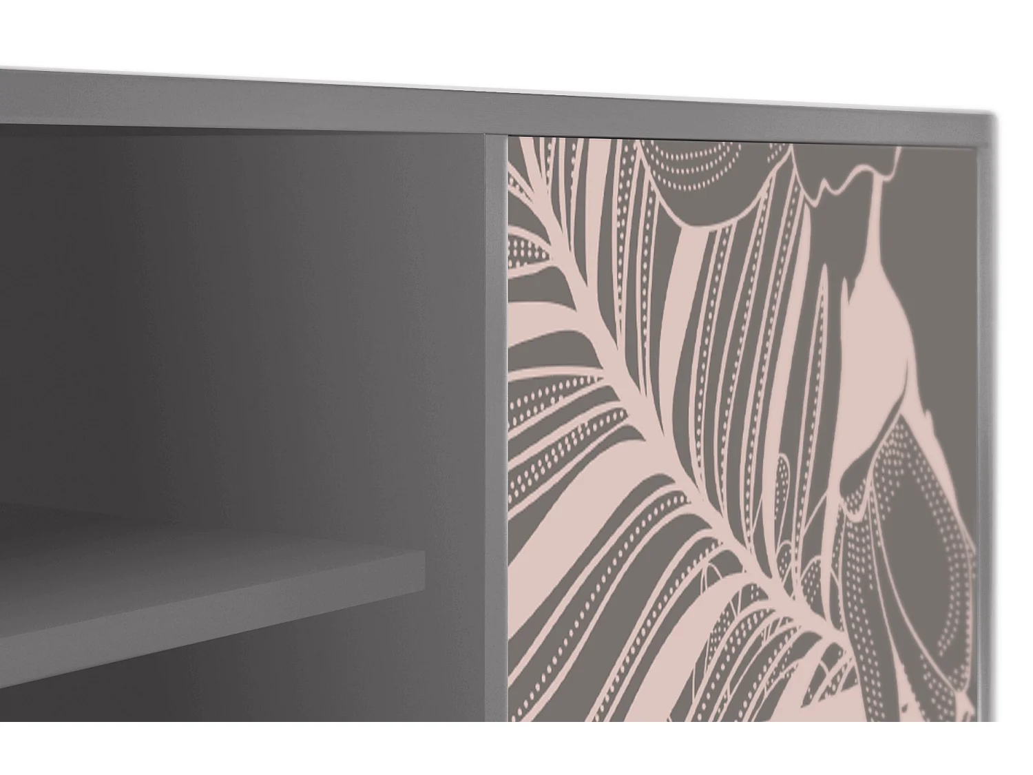 Mueble de TV - 170х69х48 cm - T2 - Issabelline Flower, Cinza