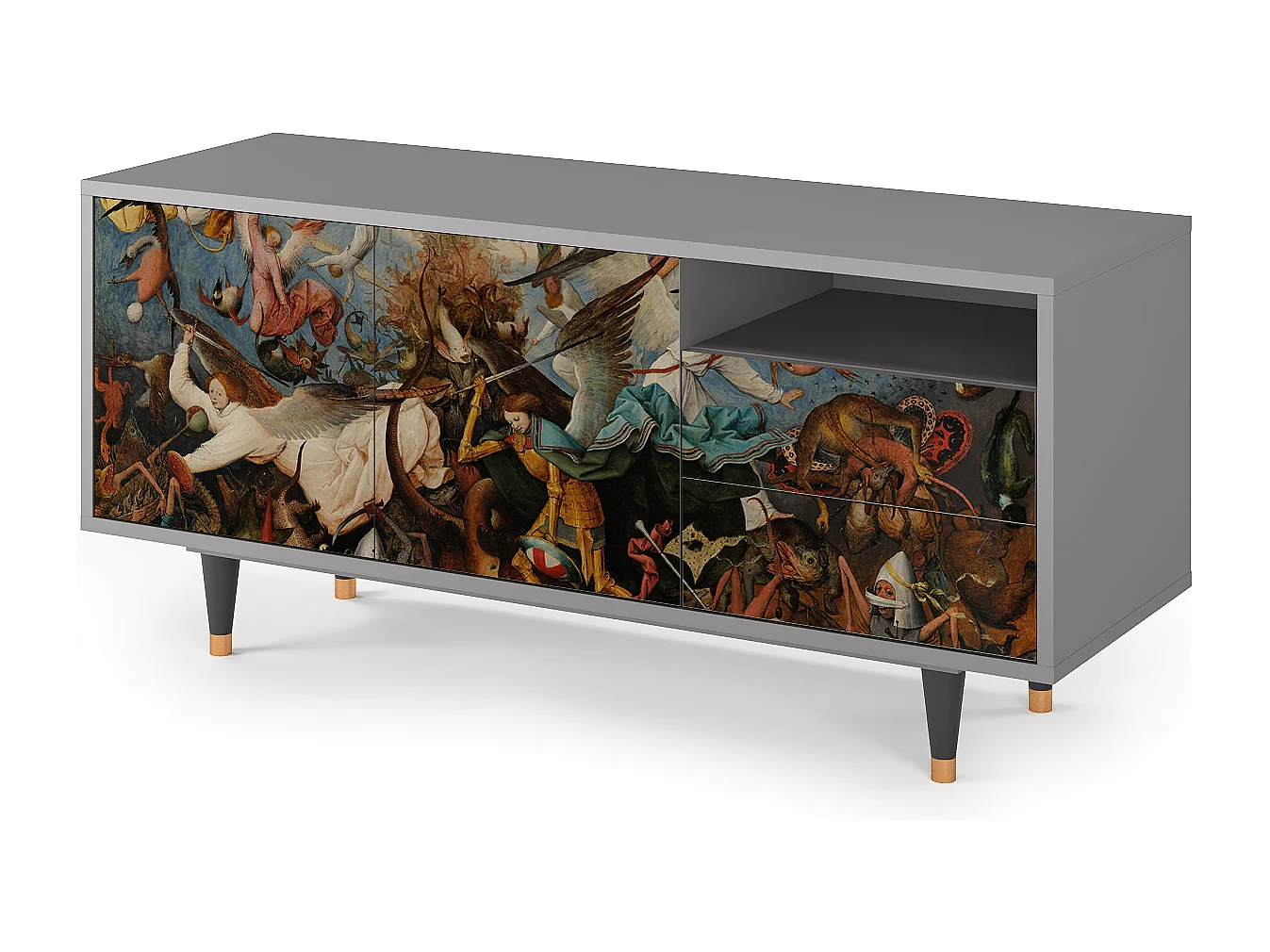 TV-meubel - 125х56х41 cm - T7 - The Fall, Grijs