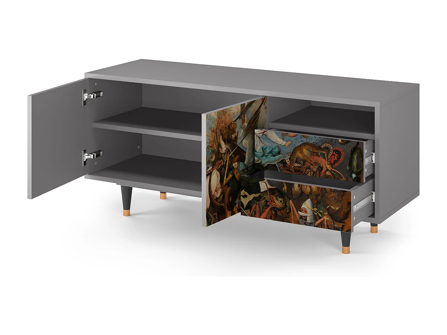 TV-meubel - 125х56х41 cm - T7 - The Fall, Grijs