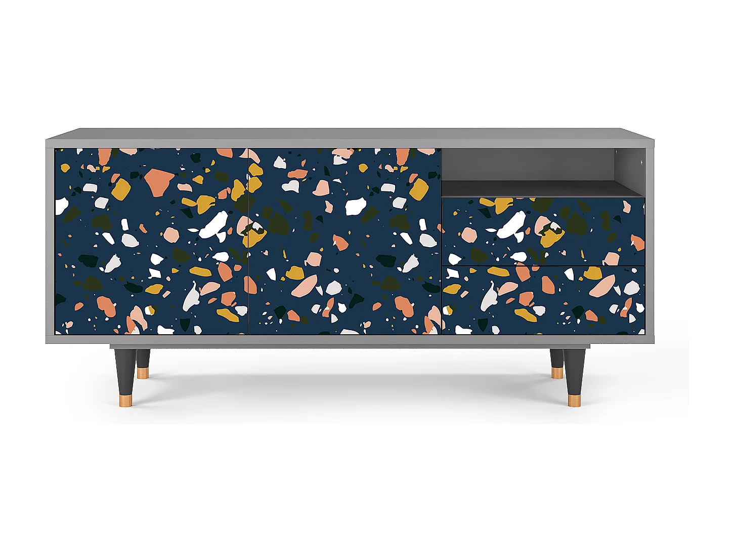 Meuble TV - 125х56х41 cm - T7 - Night Sky Langhterns, Gris