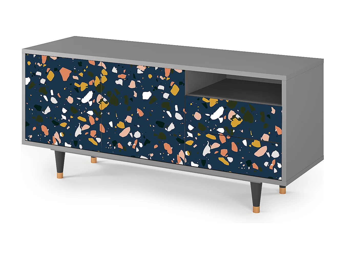 Meuble TV - 125х56х41 cm - T7 - Night Sky Langhterns, Gris