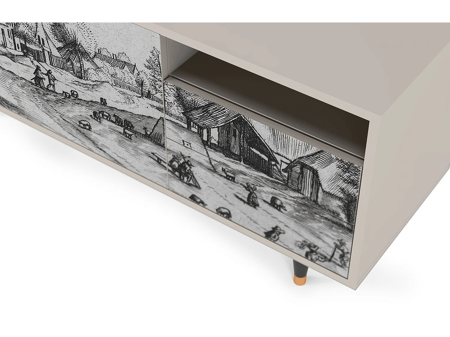 Meuble TV - 125х56х41 cm - T7 - Country Village, Sable