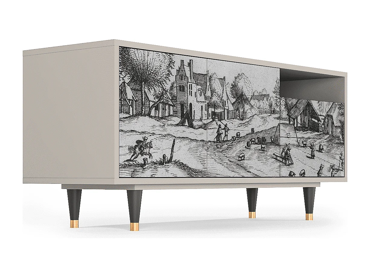 Meuble TV - 125х56х41 cm - T7 - Country Village, Sable