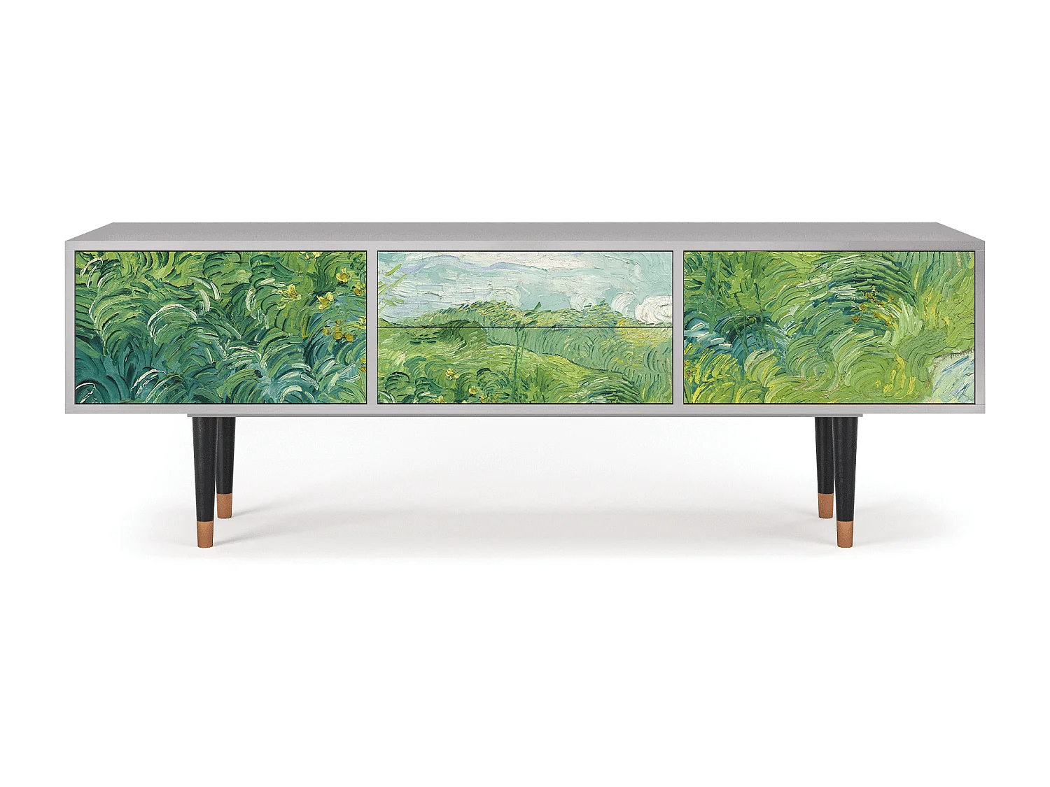 Meuble TV - 170х59х48 cm - T4 - Green Wheat Fields, Gris