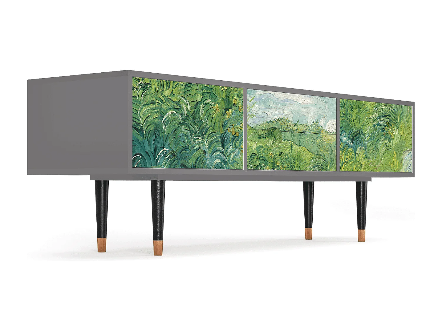 Meuble TV - 170х59х48 cm - T4 - Green Wheat Fields, Gris