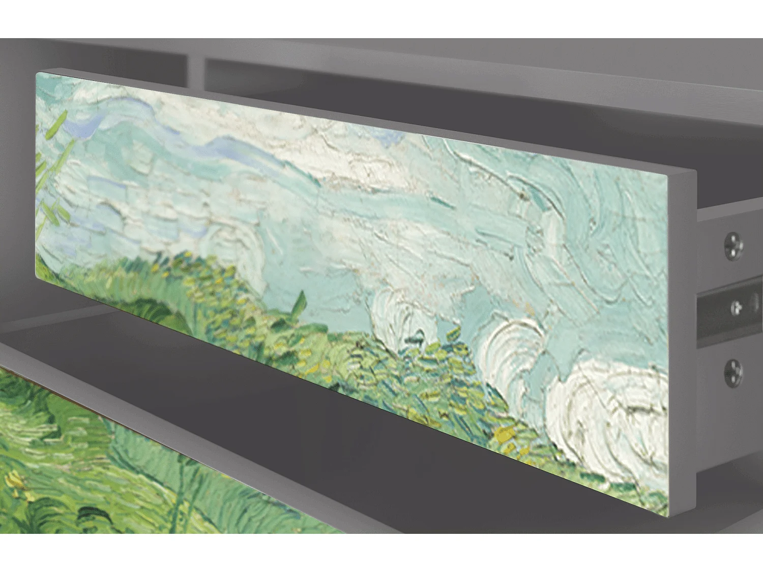 TV-meubel - 170х59х48 cm - T4 - Green Wheat Fields, Grijs